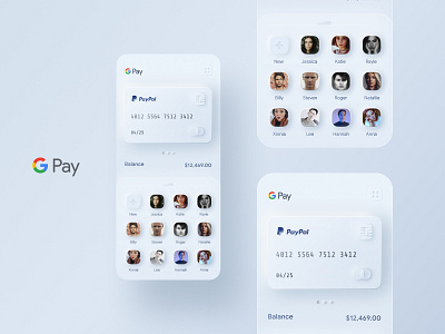 Google Pay Redesign Concept (GPay - Skeuomorphism) apple application bank app banking card payment cash credit card finance fintech google gpay ios mobile banking money redesign skeumorphic skeuomorph skeuomorph app skeuomorphism ui