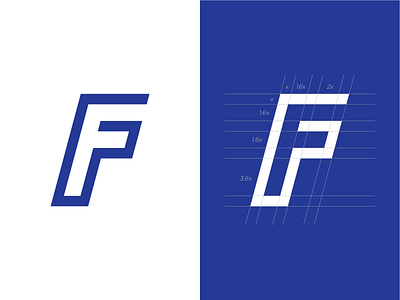 Double F Logomark f grid grid construction grid design gridding letter logo logomark