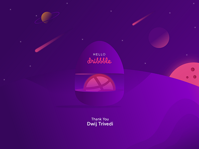 Hello Dribbble! debut dribbble gradient hello space thank you