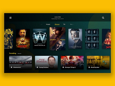 TV app app concept dailyui experiment tvapp ui