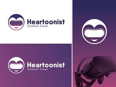 Heartoonics Logo gradient heart logo logodesign typography vr