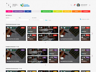 Portal LIV - Eleva colors dashboard material platform portal profile video