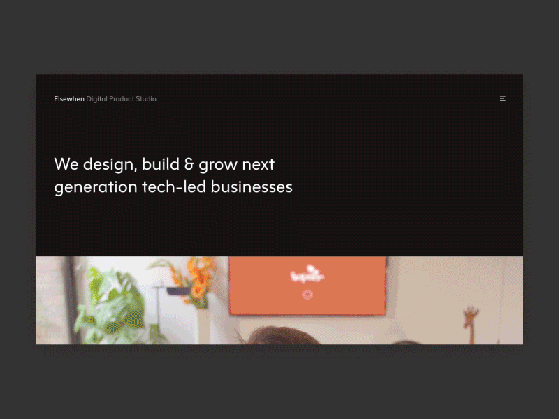 👋 from the Elsewhen team first shot hello video illustration agile lean homepage strategy ux ui interface tech studio agency product digital