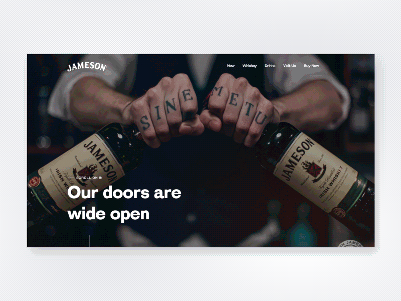 Jameson website experience identity brand whiskey logo typography product conception ui ux agile animation product design
