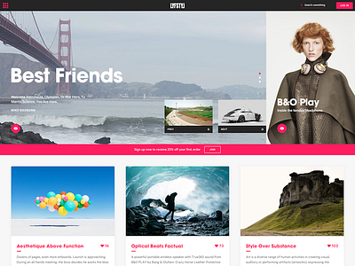 Lyfstyl blog editorial entertainment homepage media ui ux website