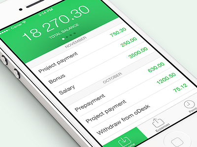 Expenses App finance ios 7 iphone ui