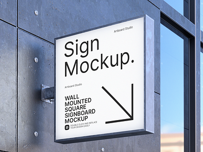 Sign Mockup 3D Scene 3d mockup modelling rendering sign signage wall sign