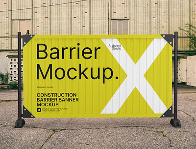 Barrier Mockup for Artboard Studio 3d barrier branding graphic design mockup modelling rendering rhino3d vray