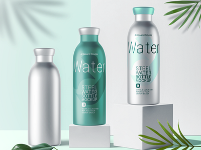 3d Water Bottles for Artboard Studio 3d bottle branding design graphic design mockup modelling rendering rhino3d vray