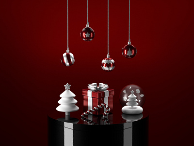 3d icon set for Artboard Studio 3d branding christmas graphic design icon icons mockup modelling red rendering