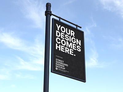 Street Signboard Mockup 3d banner billboard branding design graphic design mockup modelling rendering sign signboard sky street