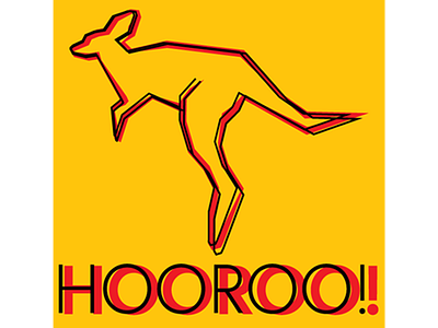 Hooroo! art black cool art daily logo challenge freelance graphic design hooroo illustrator kangaroo logo orange red