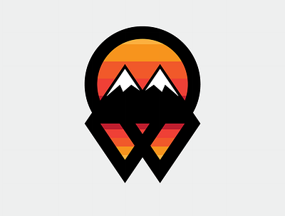 Wild Oregon Logo 2d art black branding clean design flat icon logo minimal orange red vector yellow