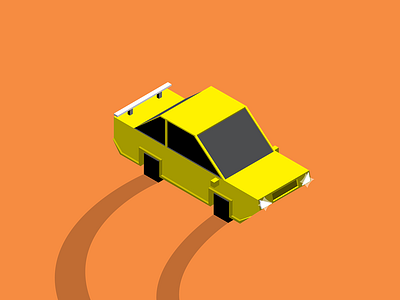 Car 3d art black clean color designer graphic design illustrator logo minimal orange simple vector yellow