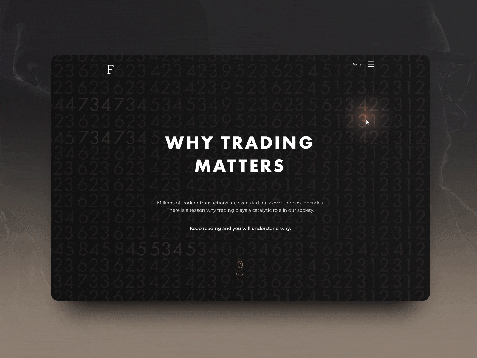 Concept for the landing page aftereffects black design figma finance landing ui ux website