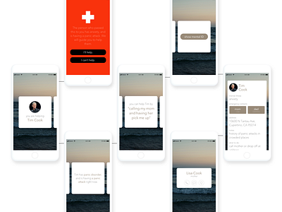 AnxietyHelper - Crisis Cards anxiety app design emergency health health app health care health coach ios iphone mental health minimalist mobile