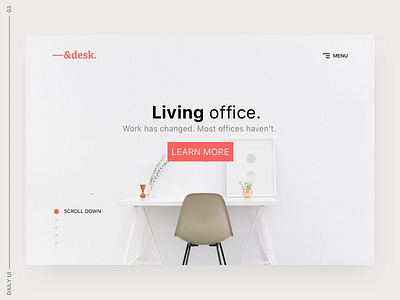 Daily UI #03 / Landing Page clean dailyui desk home landing light minimal ui ux web