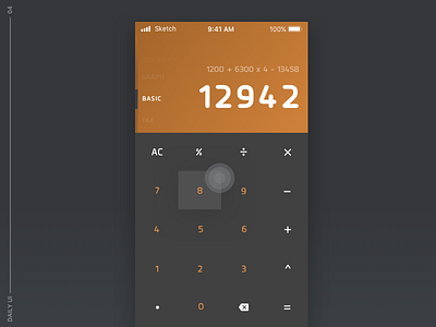 Daily UI #04 / Calculator calc calculator clean dailyui dark gold minimal ui ux