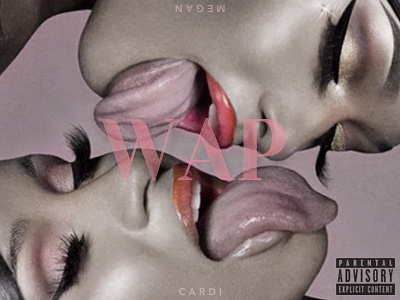 WAP - Cardi B and Megan thee Stallion album cover cardi b design megan thee stallion photoshop pink type wap