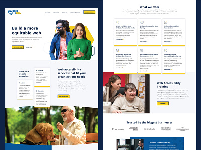 Equalize Digital :: Homepage blind branding cards homepage icons pattern sign language testimonial texture ui ux wcag web web accessibility web design