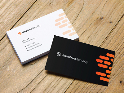 Shambliss Security :: Business Cards brand brand identity branding branding agency business business card business cards graphic design identity illustration logo mock up orange personal brand security typography