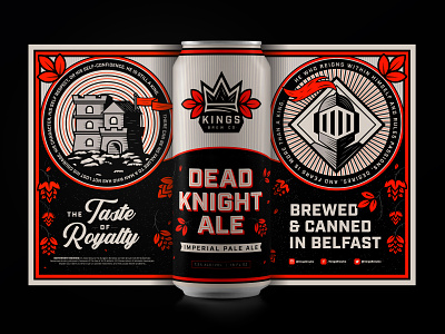 Dead Knight Ale :: Beer Can Label beer branding beer can beer packagin belfast branding brewery bright colors can can design illustration ipa king knight label design logo design mock oranage packaging typography unification