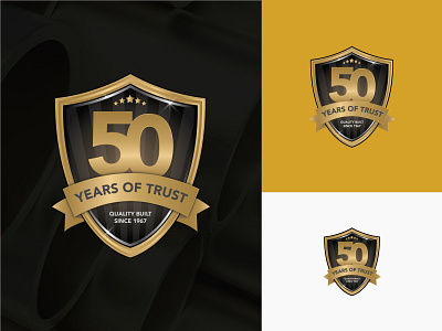 C&D Valve :: Badge 50 years badge branding golden badge graphic graphic design identity illustration logo package slider trust badge vector web badge web design