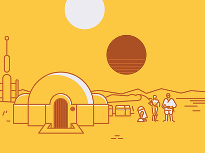 Tatooine lineart illustration lineart vector