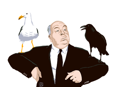 Hitchcock digital director hitchcock illustration movie portrait