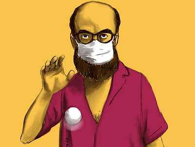 Ignatius with facemask. Sketch