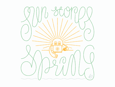 Sun Stories: Spring cute design hand drawn illustration lettering monoline seasons spring texture vector