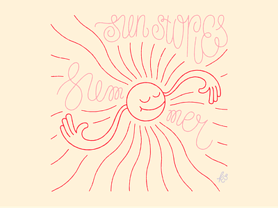 Sun Stories: Summer cute hand drawn heat illustration lettering red script summer sun stories sunshine texture vector