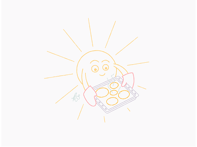 Baking baking character cute hand drawn illustration illustration series sun stories