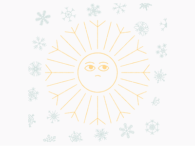Snowflake character cute design hand drawn illustration snow snowflake sun sun stories texture winter