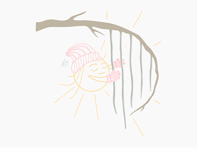 Musician cute frozen hand drawn harp ice illustration light musician sun stories tree vector