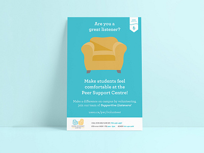 Peer Support Comfy Chair Poster chair couch design illustration poster