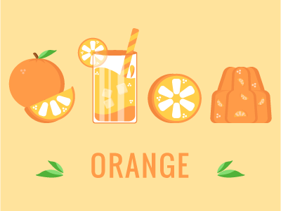 Orange Food & Drink adobe illustrator flat design illstration orange orange juice pudding vector