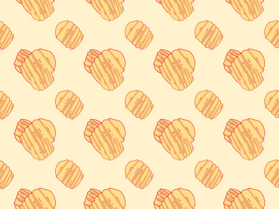 Potato Chip Pattern adobe illustrator flat design food illustration pattern seamless surface design vector wallpaper