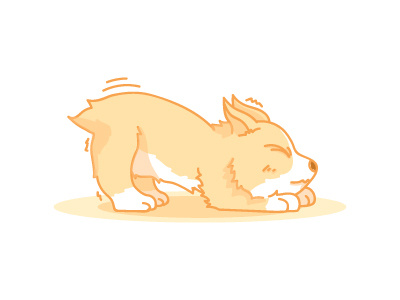 Corgi stretching adobe illustrator character design corgi cute dog flat design illustration pet vector