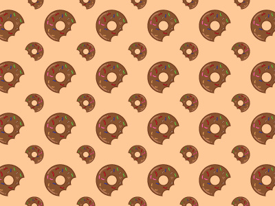 Donut Pattern 7 adobe illustrator flat design food illustration pattern seamless surface design vector wallpaper