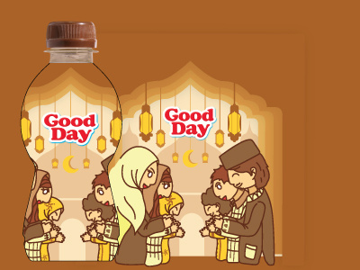 Good Day Packaging contest 3 adobe illustration coffe contest drink flat design good day illustration mosque packaging ramadhan vector