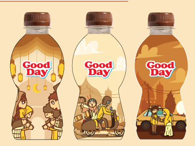 Good Day Packaging contest adobe illustration coffe contest drink flat design good day illustration mosque packaging ramadhan vector