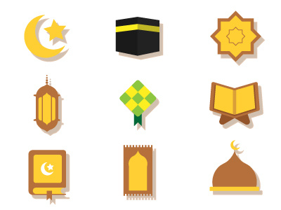 Ramadhan Vector set flat design icon illstration islam mosque muslim quran ramadan ramadhan vector