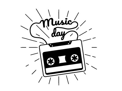 Music Day editorial flat design graphic illstration material sing vector
