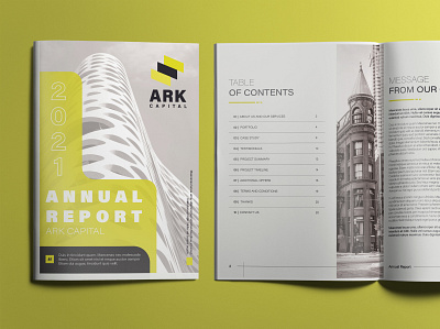 Annual Report | ARK Capital annual building design graphic design minimalist modern realestate report