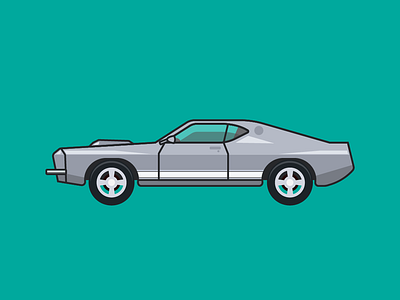 Muscle car design flat illustration vector