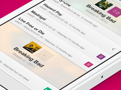 Watched - Episode listing app ios ui watched