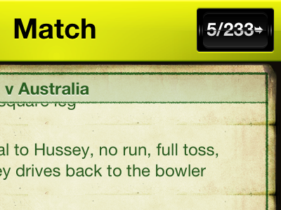 Commentary cricket iphone tableview ui