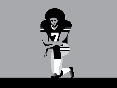 Kaepernick blackandwhite blacklivesmatter football illustration knee protest vector