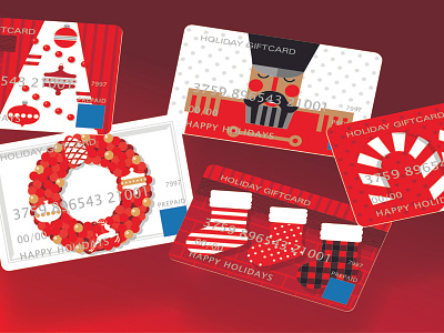 Holiday Giftcard Illustrations christmas giftcard graphicdesign holiday illustration retail vector